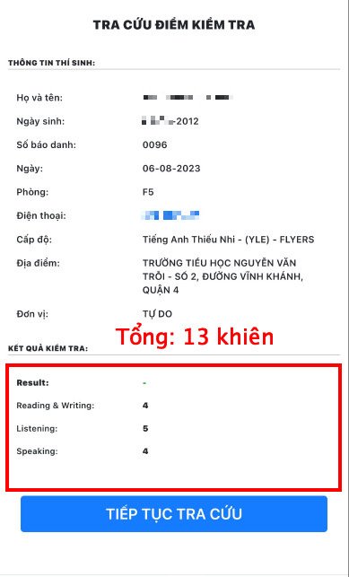 Flyers result slip, 13 shields