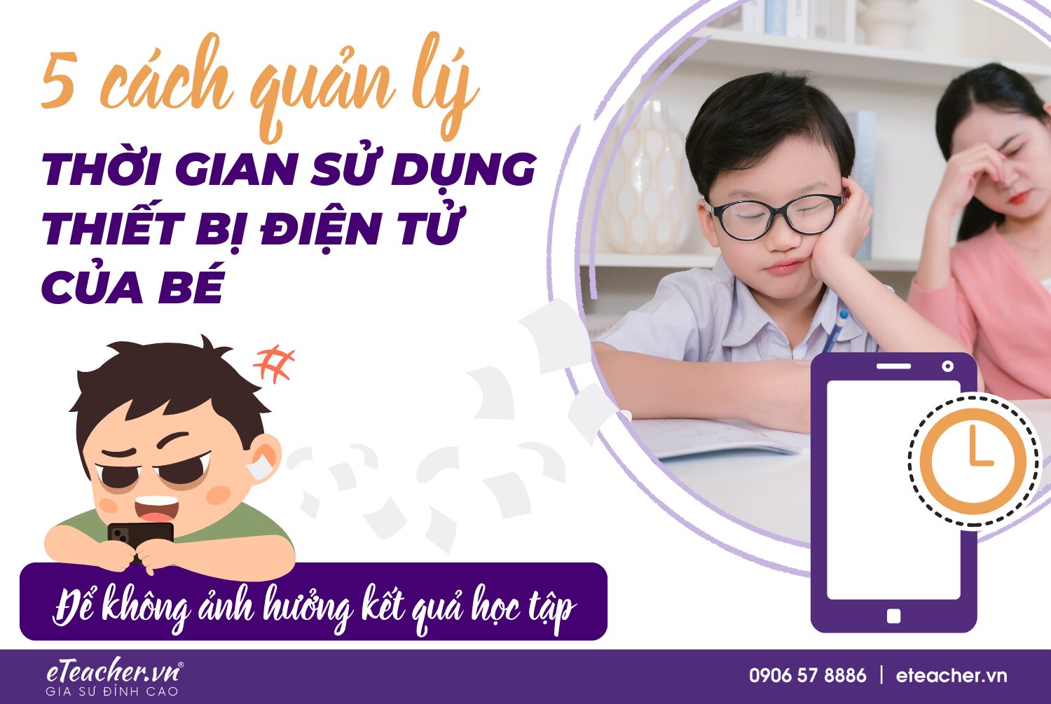 quản lý thời gian, sử dụng thiết bị điện tử